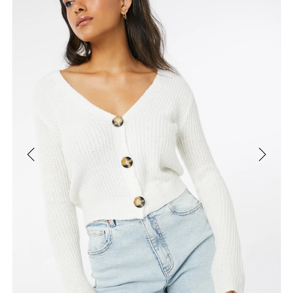Ardene Cream Button-Up Women's Cardigan